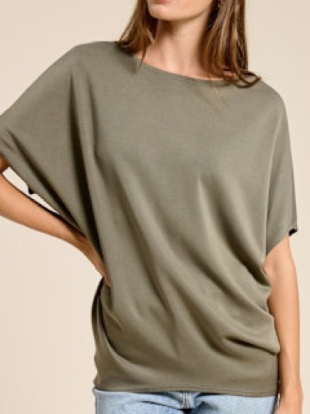 Short Sleeve Scuba Dolman Top